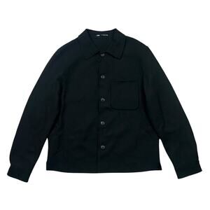 Zara Fleece Jacket Men's Large Black Button-Up